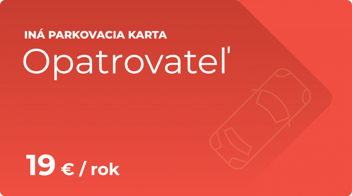 Parkovacia karta - Opatrovateľ